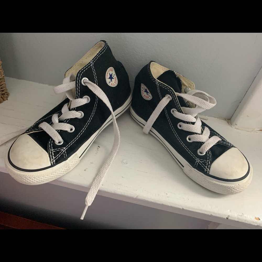 Black toddler converse all star sneakers high tops
